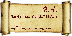 Neményi Aurélián névjegykártya